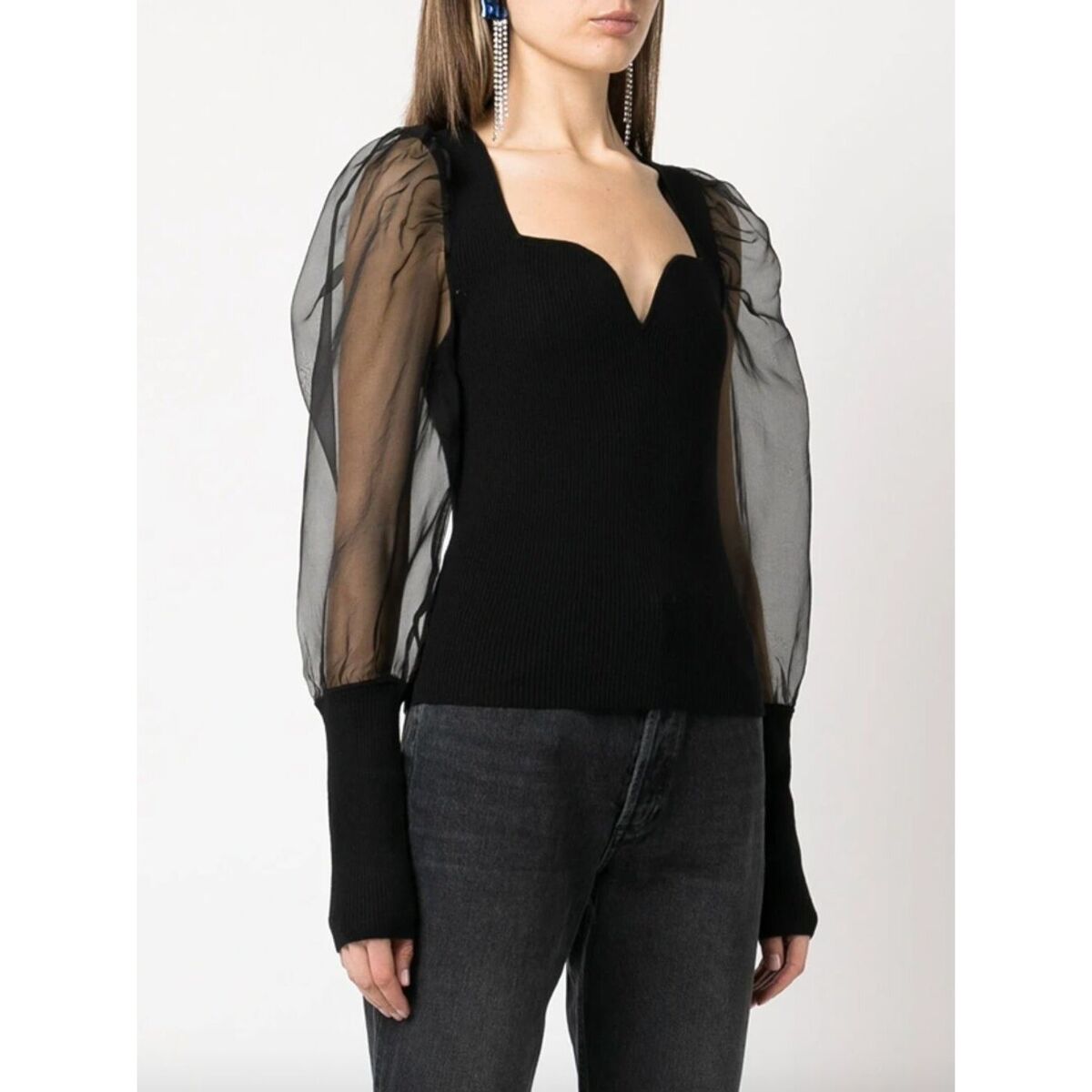 VERONICA BEARD sweater with sheer sleeves