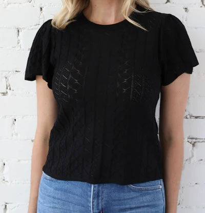 AVERY RAYNE black knit tee