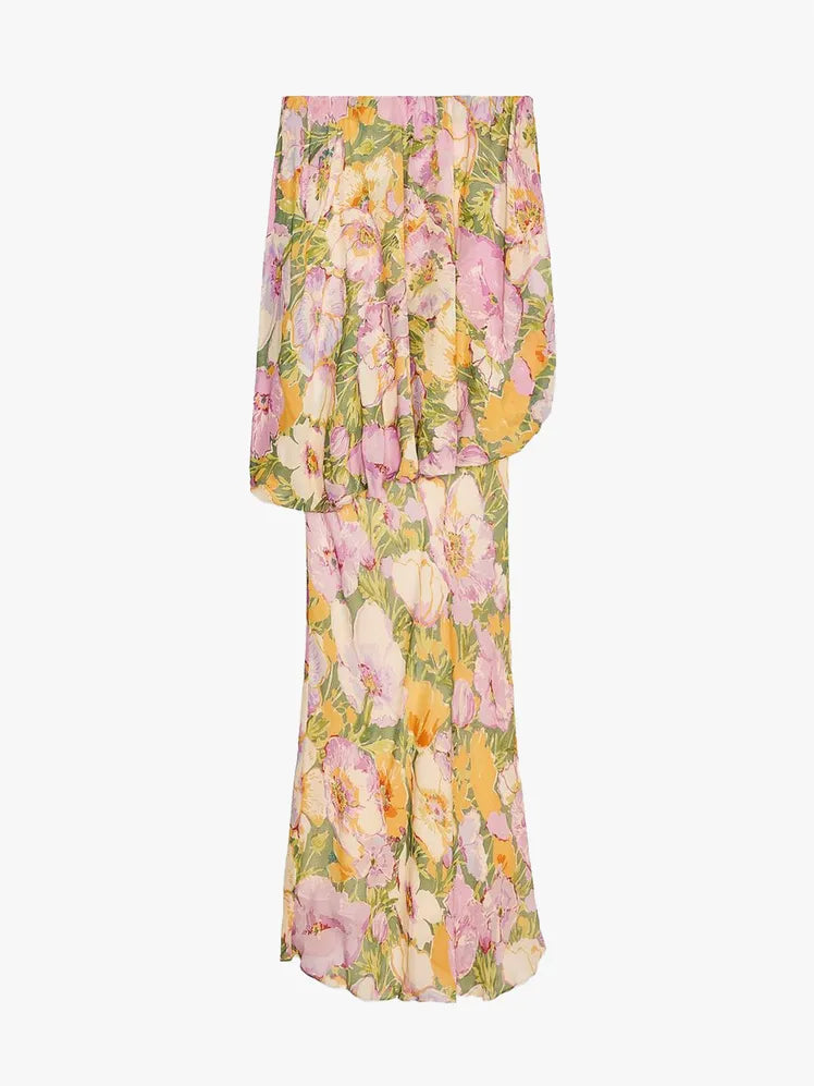 Zara Floral Print Strapless Dress