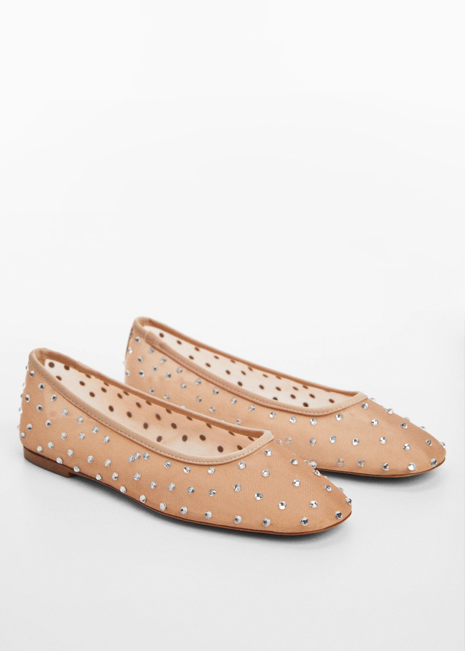 MANGO rhinestone ballet flat