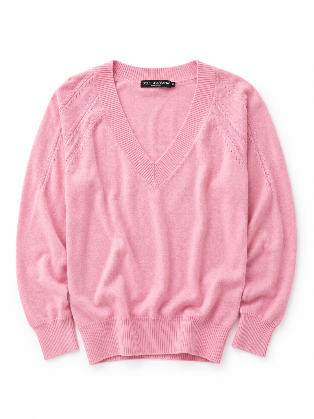 DOLCE & GABBANA  pink vneck sweater
