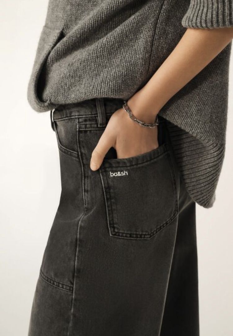 BA&SH Charcoal Wide Leg Jeans
