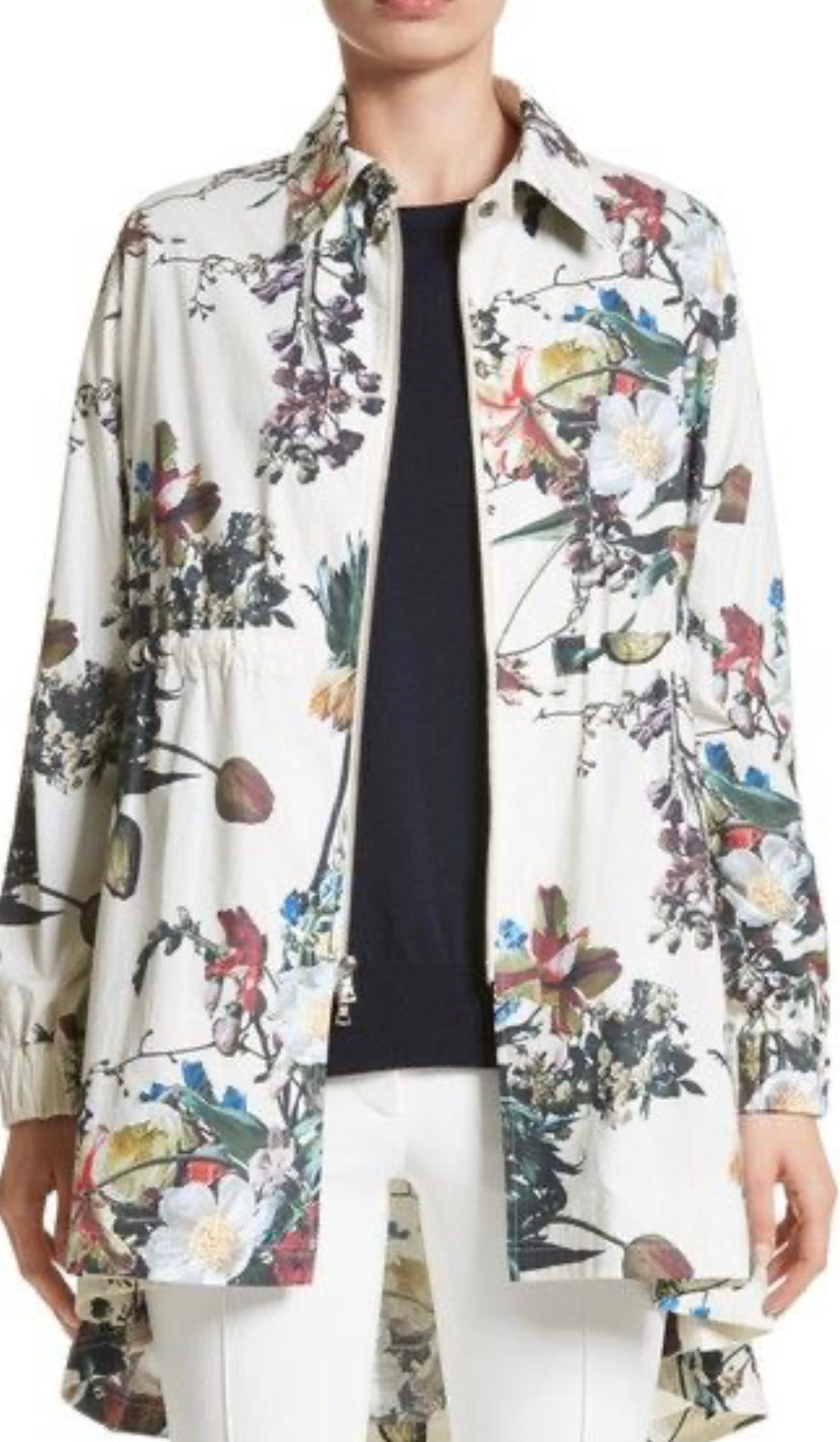 ADAM LIPPES Printed Poplin High-Low Anorak Jacket