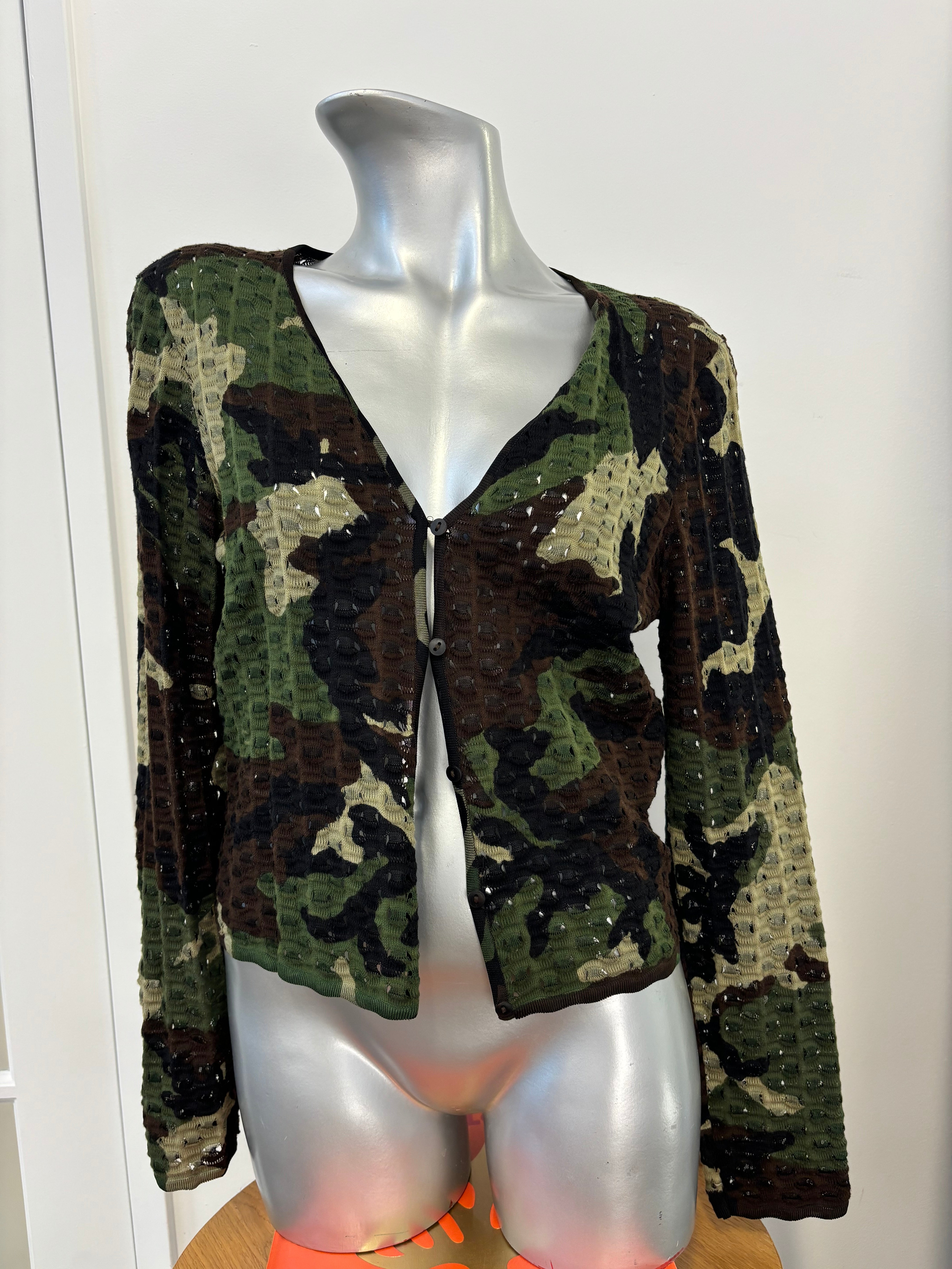 CHRISTIAN DIOR camo cardi