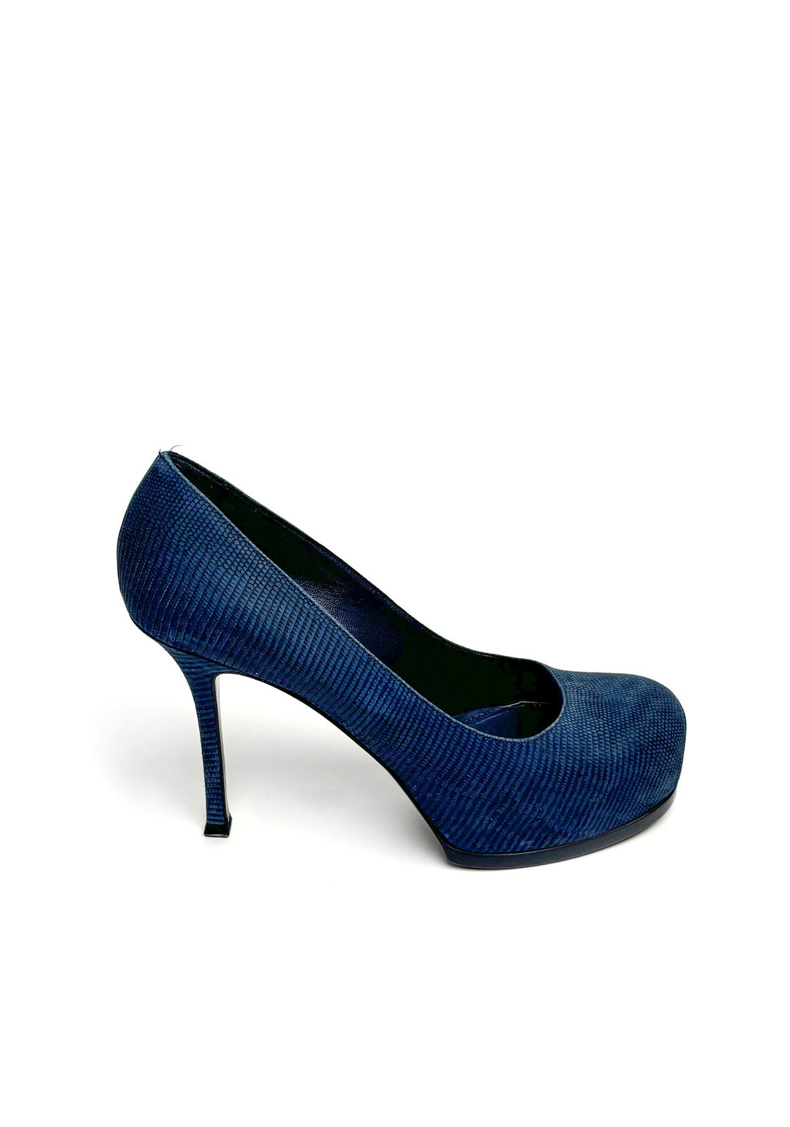 YSL blue heels