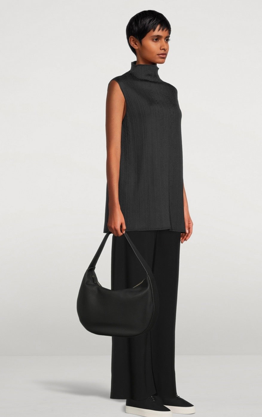 THE ROW black allie leather shoulder bag