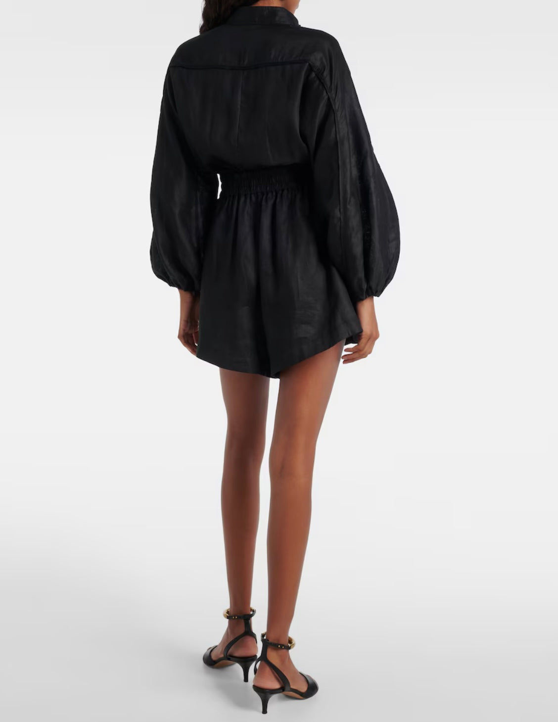Zimmermann Belted linen playsuit