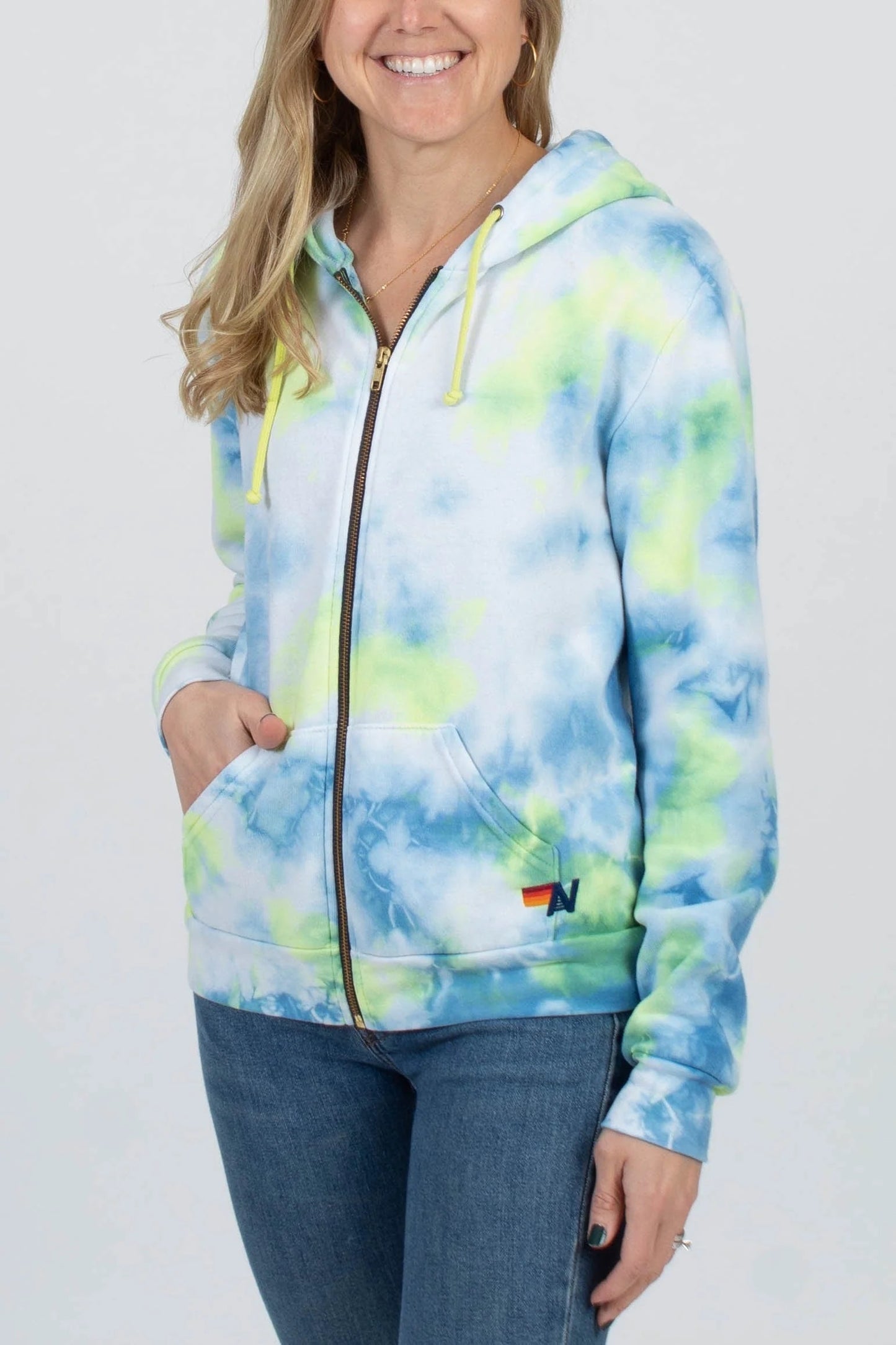 AVIATOR NATION tie dye zip sweater