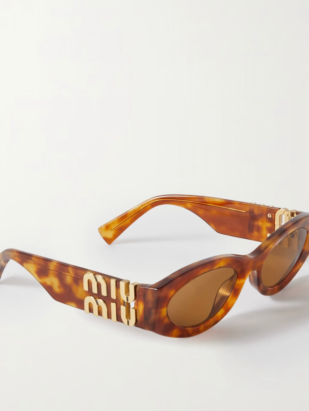 MIU MIU
Glimpse oval-frame tortoiseshell acetate sunglasses