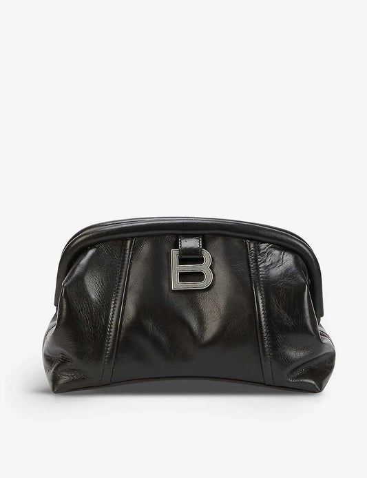 BALENCIAGA black hourglass clutch