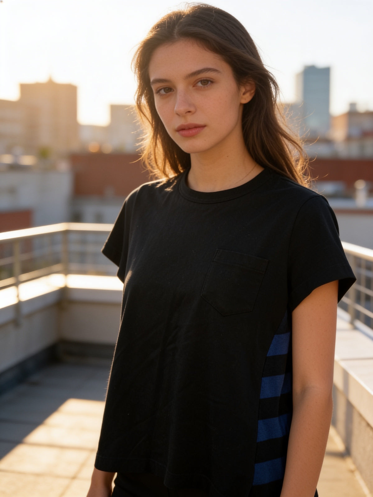 Sacai Tshirt with Plaid Flannel Back