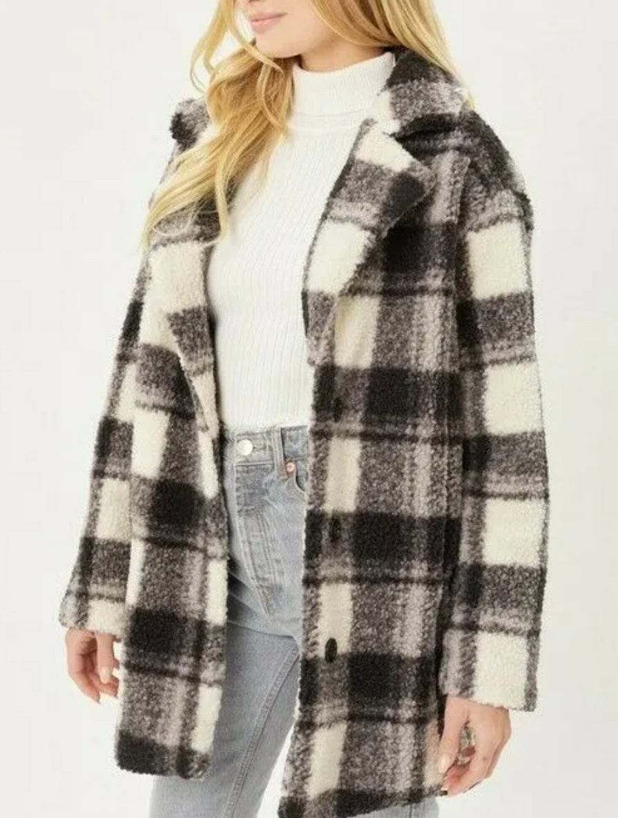 Love Tree - Plaid Sherpa Women’s Mo Lined Jacket