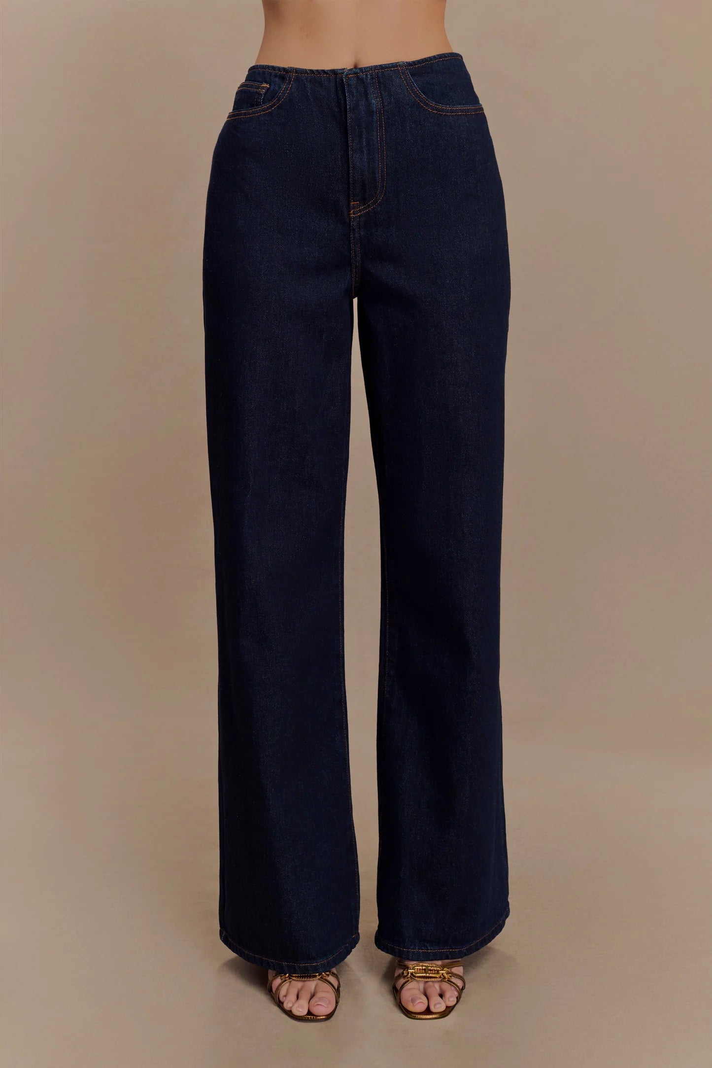 MESHKI Caitlin Mid Rise Denim Flare Jeans