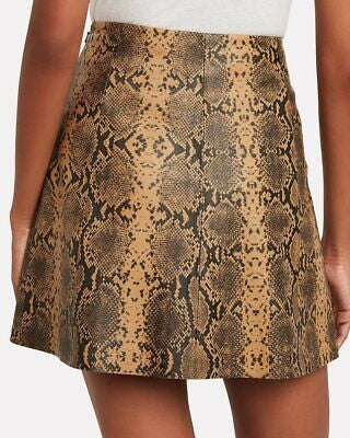 VEDA snake print mini leather skirt