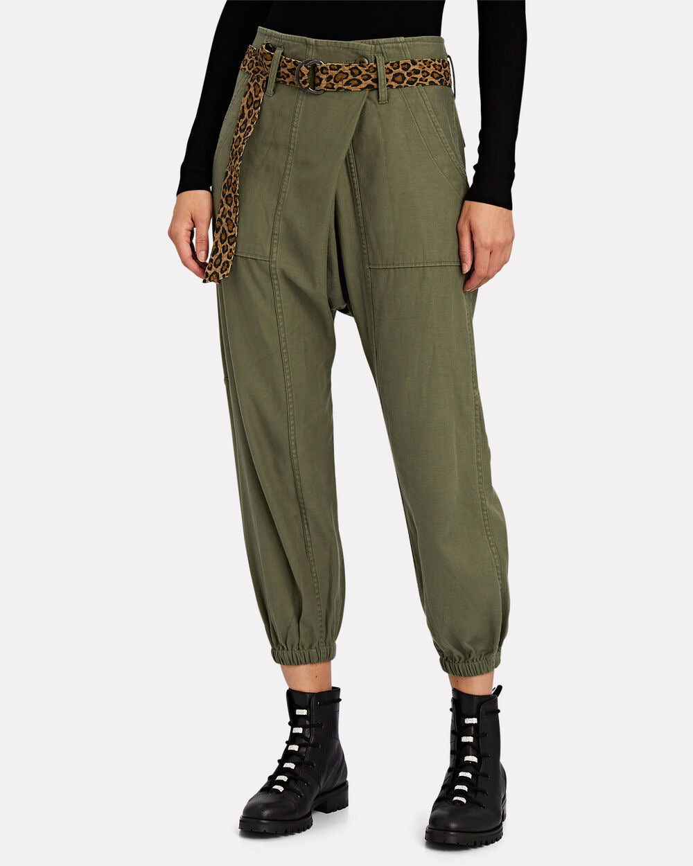 R13 pants with cheetah belt