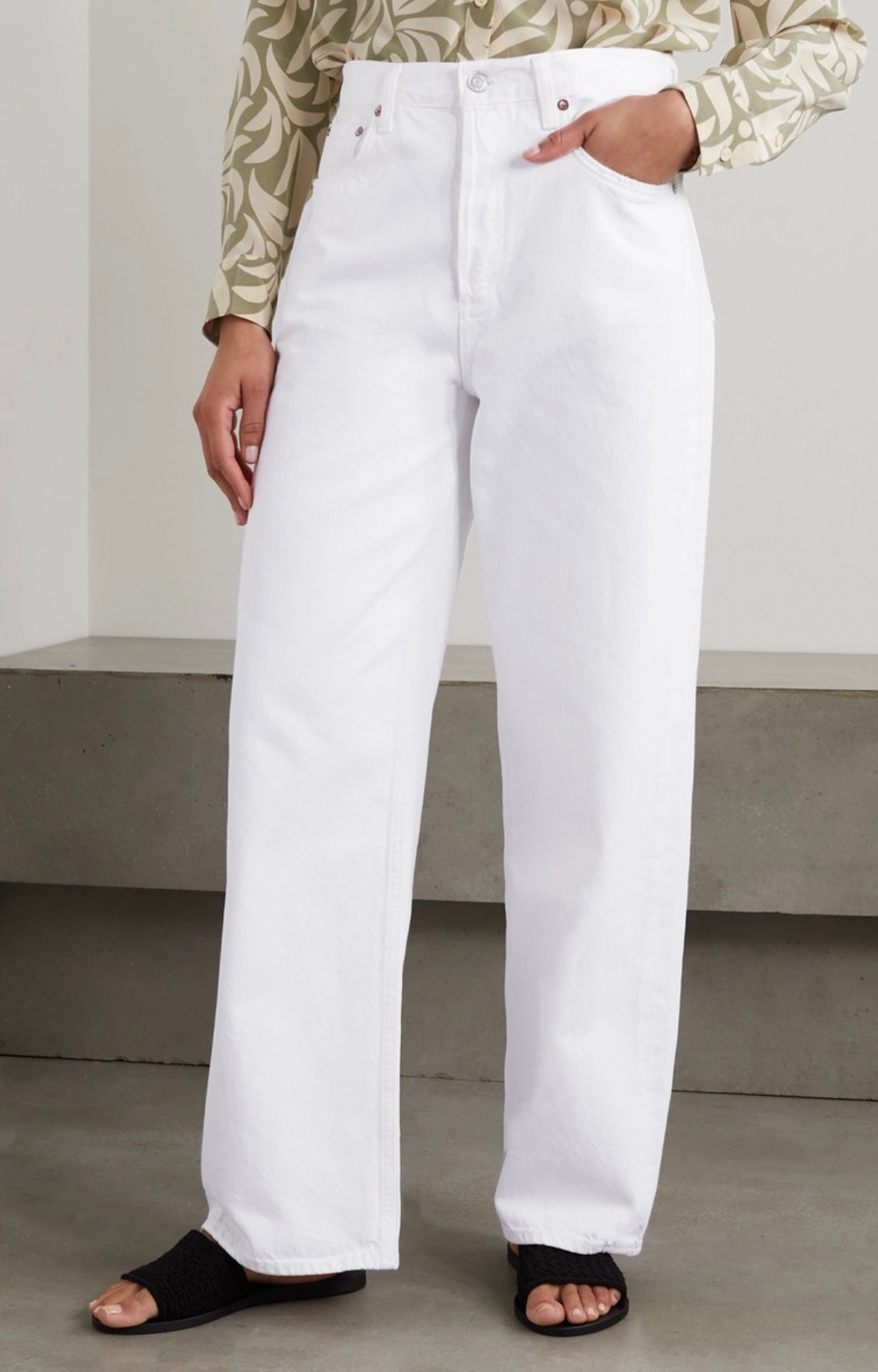 AGOLDE - LOW SLUNG BAGGY JEANS IN WHITE