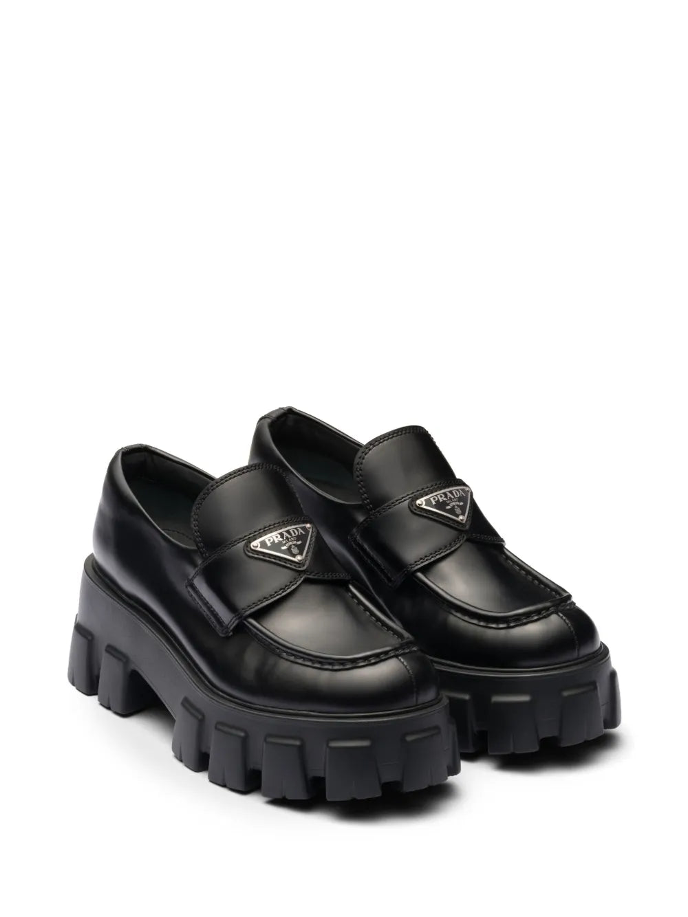 PRADA chunky black loafers