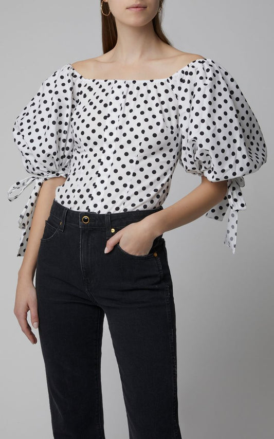 Caroline Constas Polka Dot Blouse