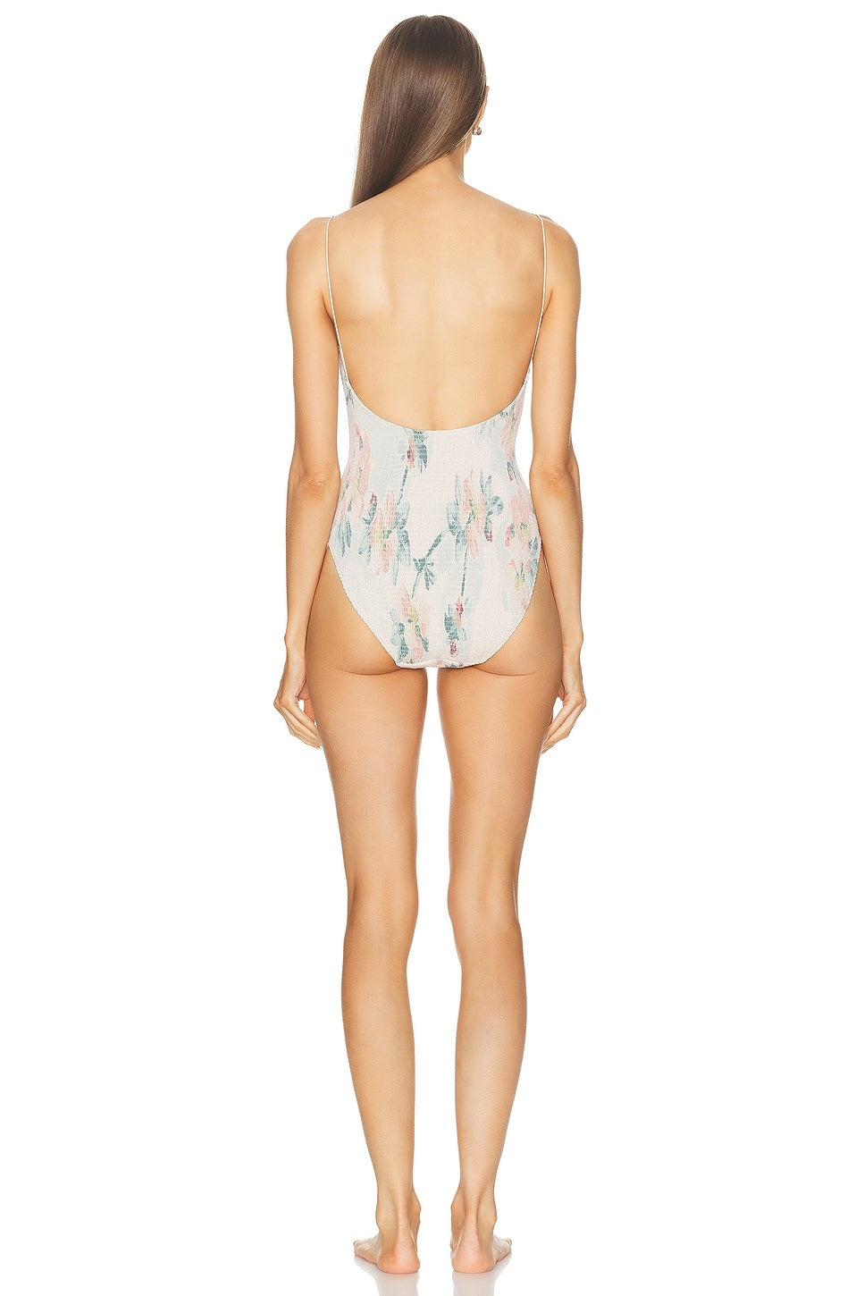 TOTEME smocked one piece bathing suit in washed floral
