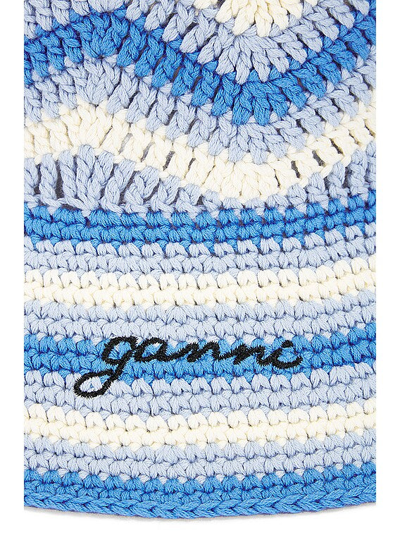 GANNI cotton crochet bucket hat