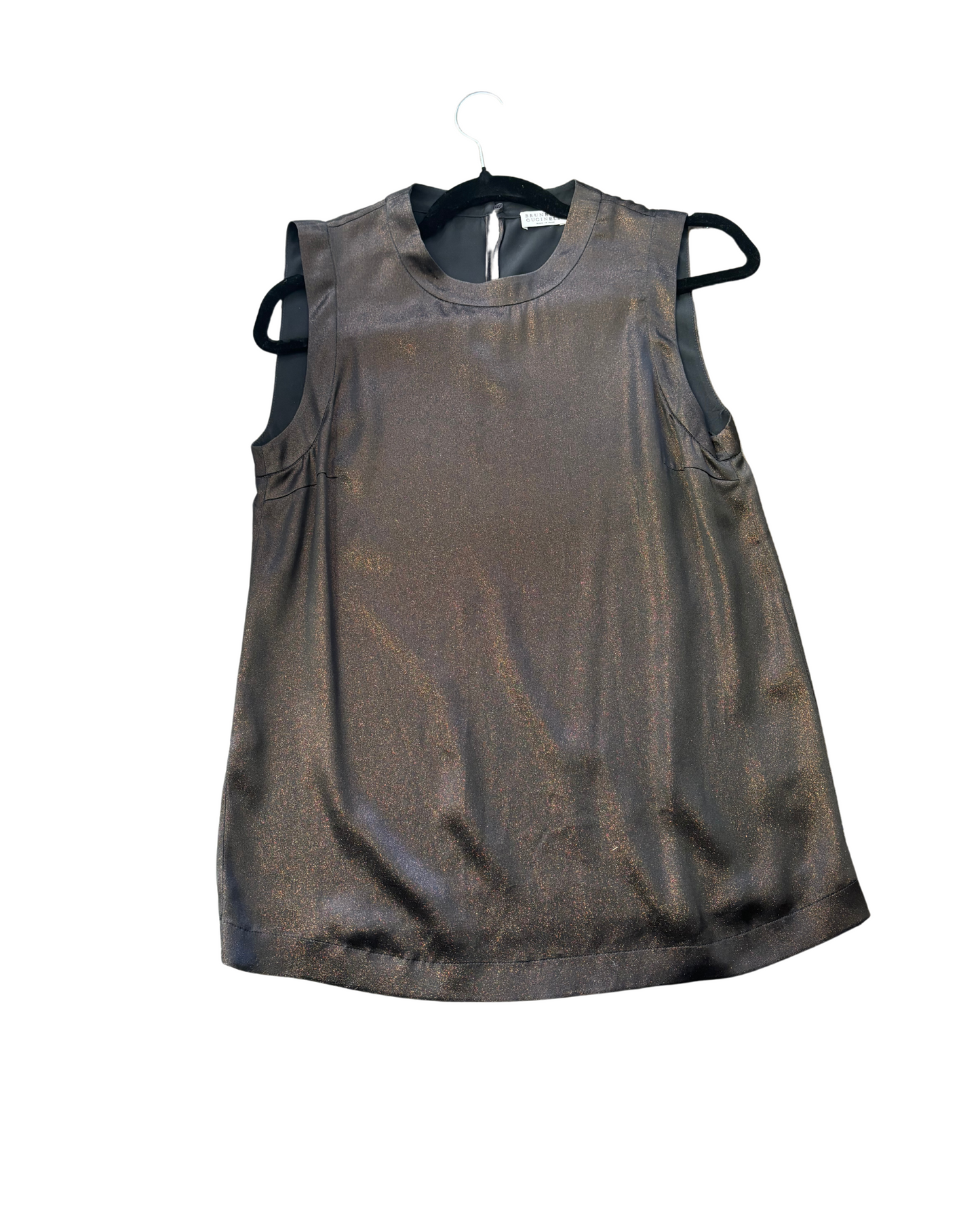 BRUNELLO CUCINELLI bronze silk tank