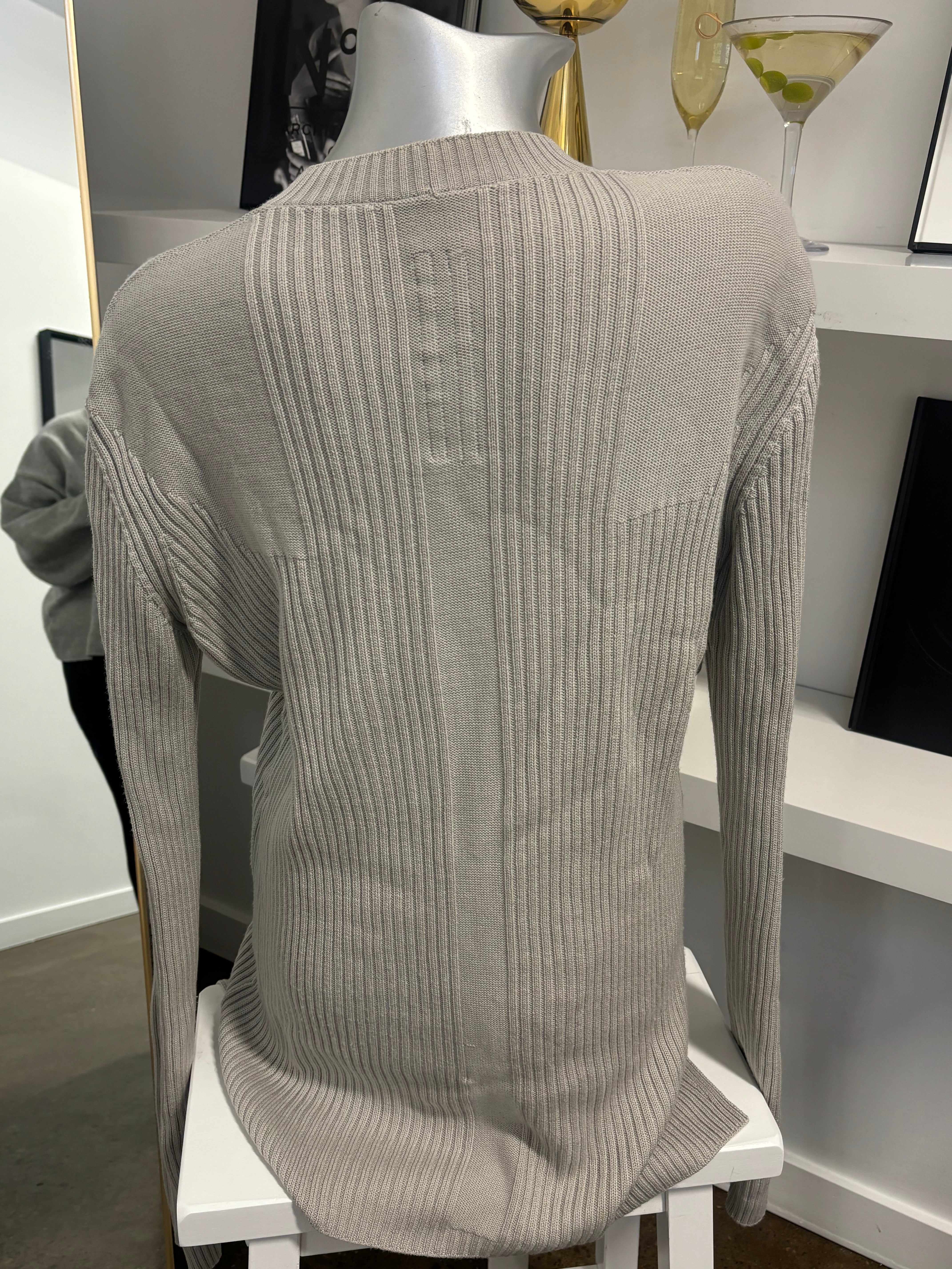 Rick Owens Phlegethon S/S 21 100% Lana Wool Sweater in Oat