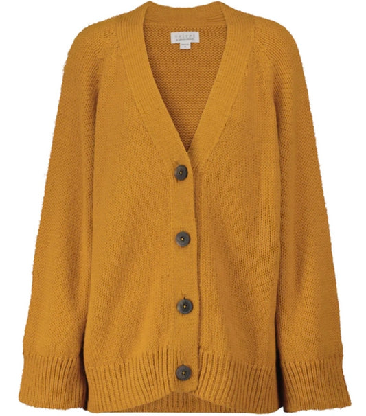 Velvet by Graham & Spencer Mustard Yellow Alpaca Cardigan