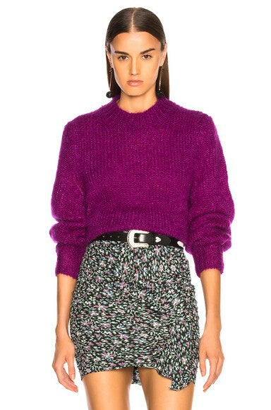 ISABEL MARANT purple mohair crewneck sweater
