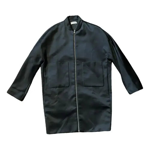 BALENCIAGA black long bomber style coat