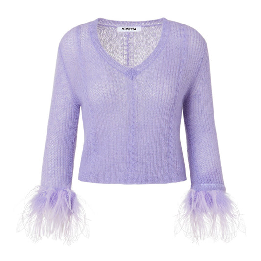 VIVETTA cropped sweater with feathers