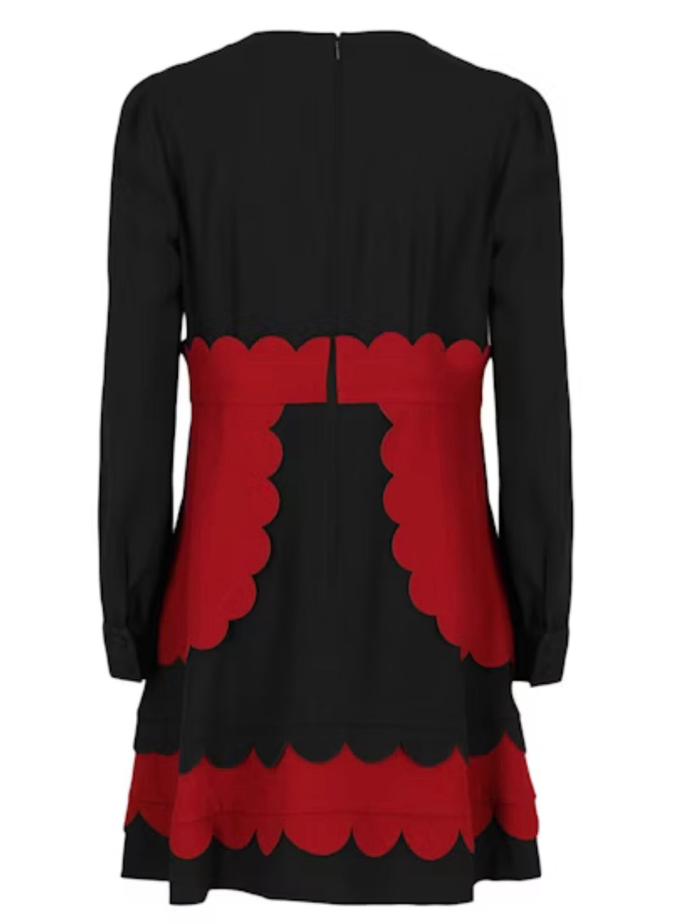 Red Valentino - Color-block Scalloped Dress