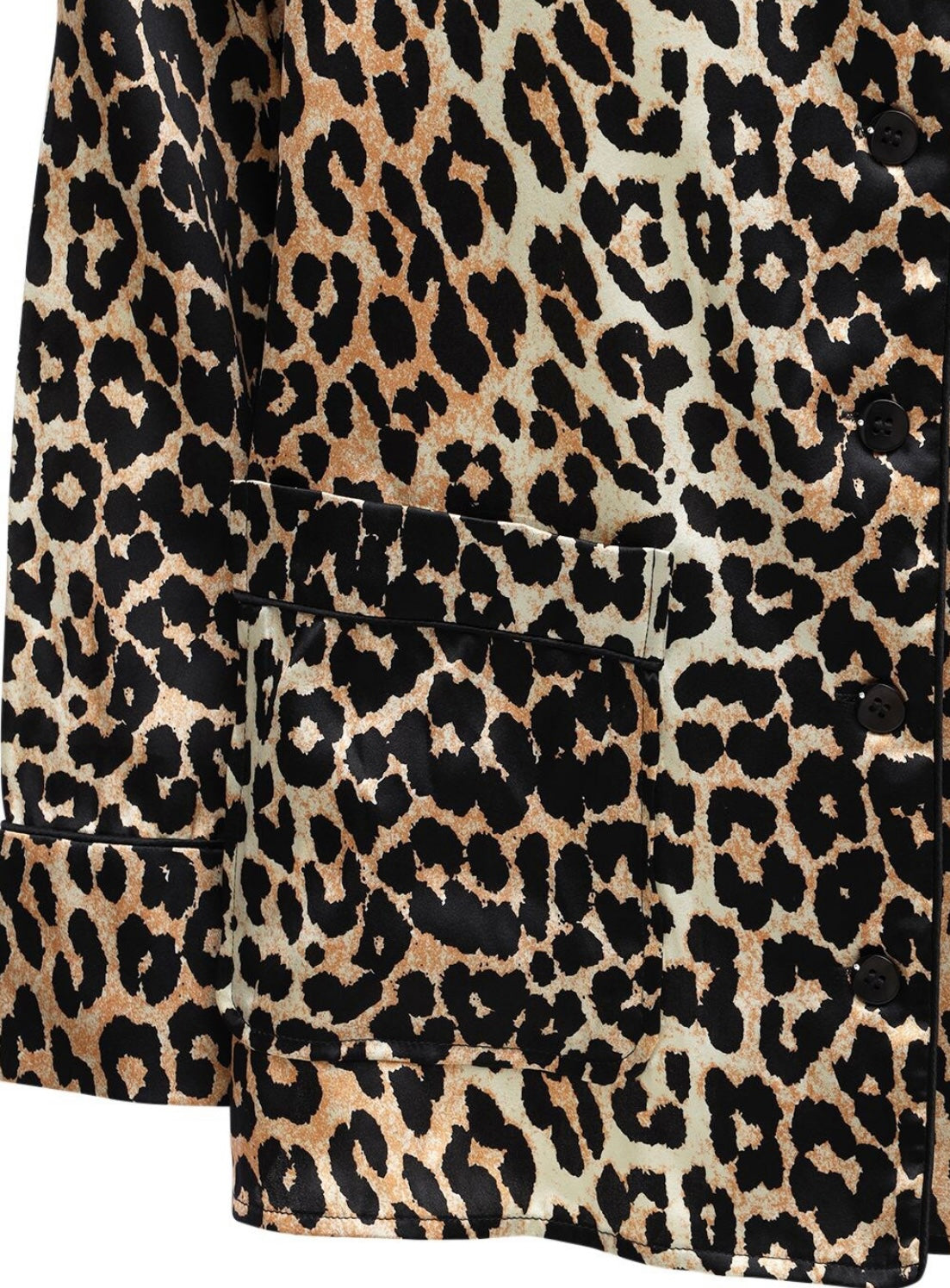 GANNI - Leopard Print Stretch Silk Pajamas
