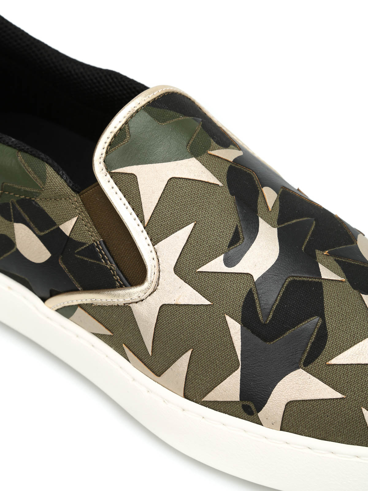 VALENTINO rockstud star slip on army green