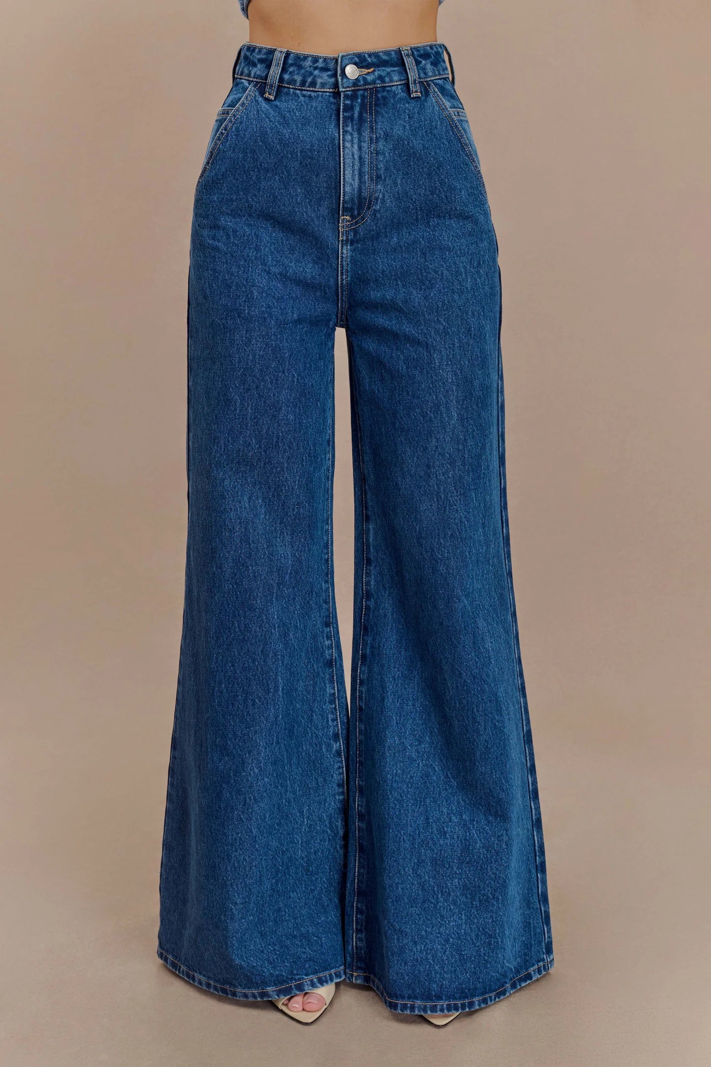 MESHKI Jen
Wide Leg Flare Denim Jeans