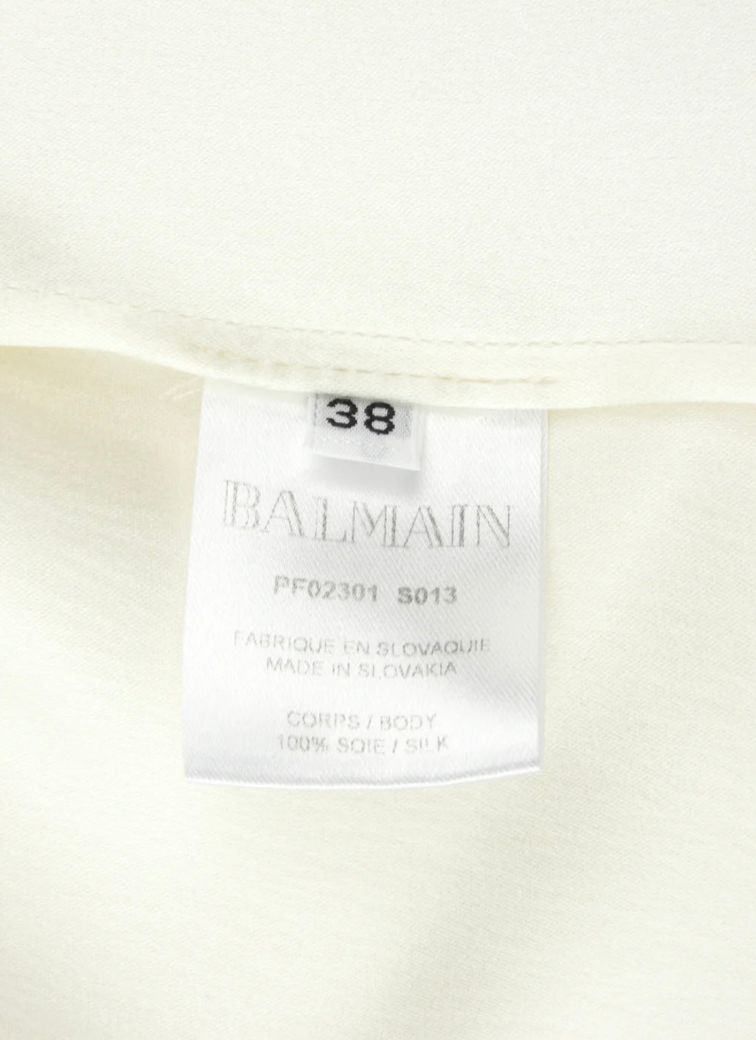 BALMAIN - Ivory Silk Bouble Breasted Draped Blazer Jacket