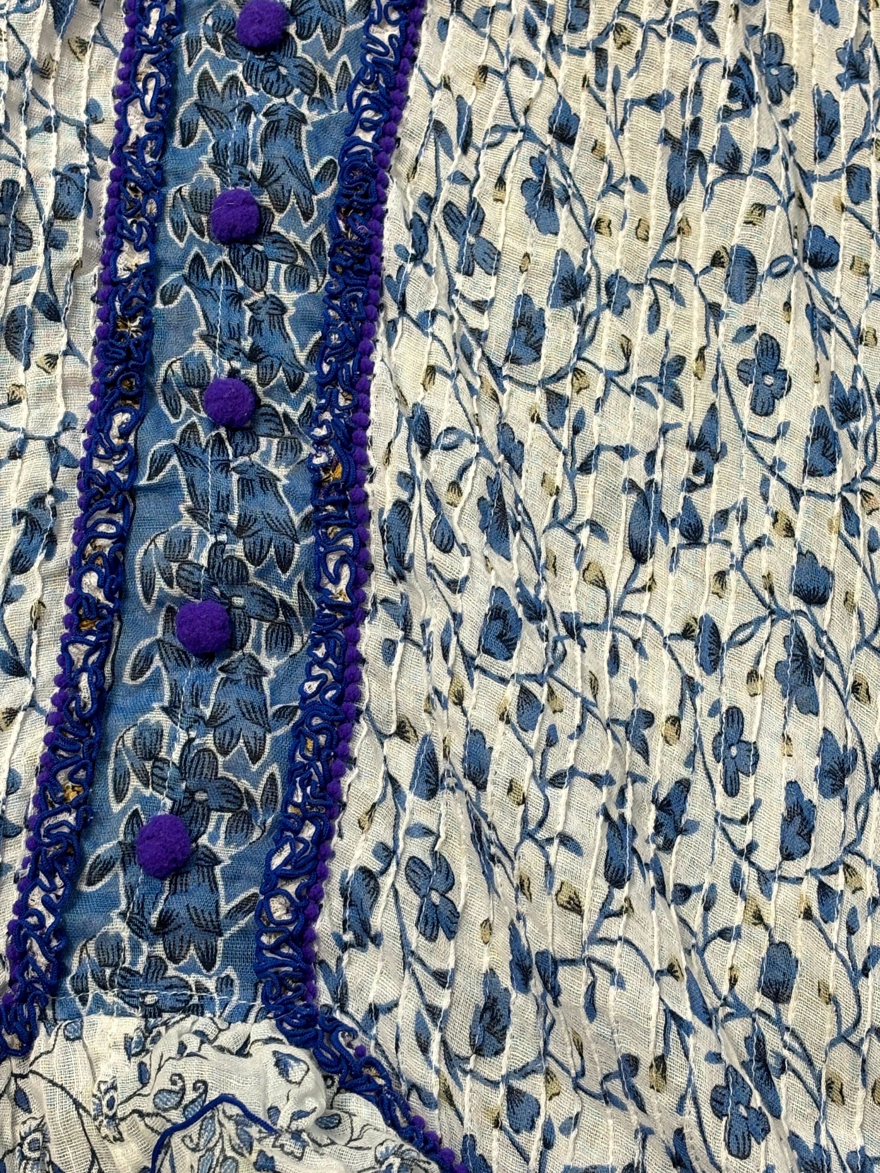 POUPETTE ST BARTH purple, white, and blue poncho