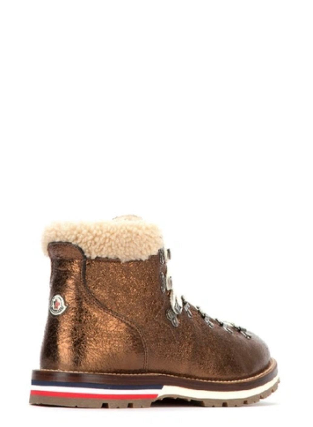 Moncler - Blanche Shearling Glittered Scarpa Boot in Bronze