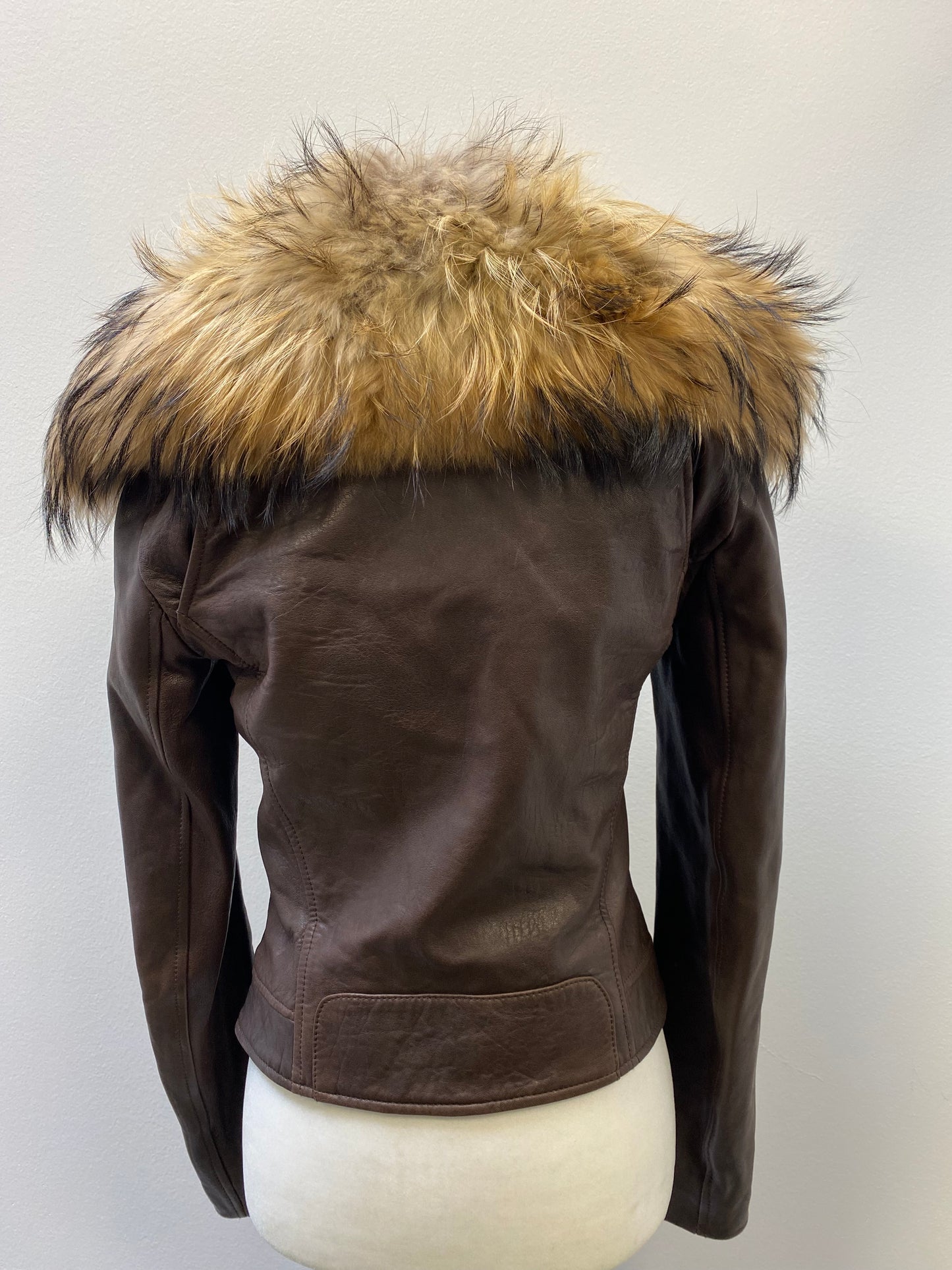 Theory Leather Jacket with Removable Fur