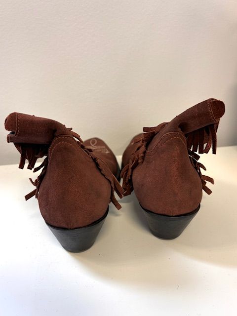 Golden Goose Copper Suede Fringe Ankle Boots