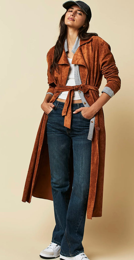 Blank NYC X Free People Vegan Suede Trench