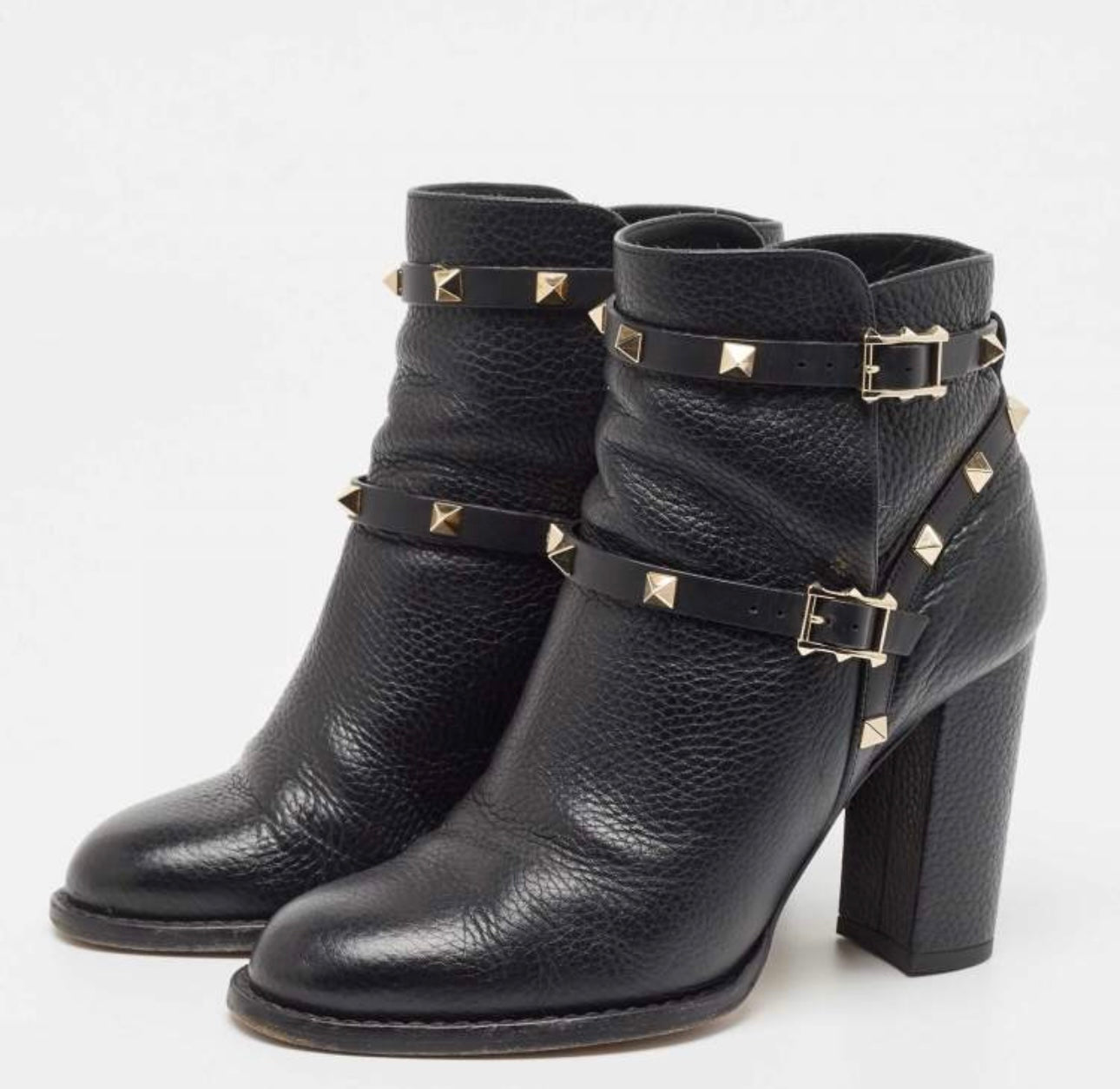 Valentino - 
Valentino Black Leather Rockstud Ankle Boots
