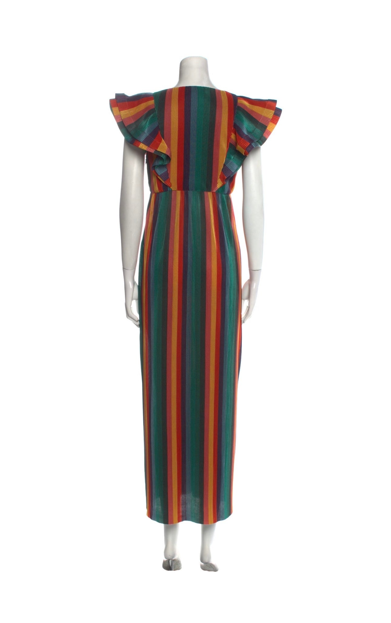 SAYLOR rainbow stripe pleated dress