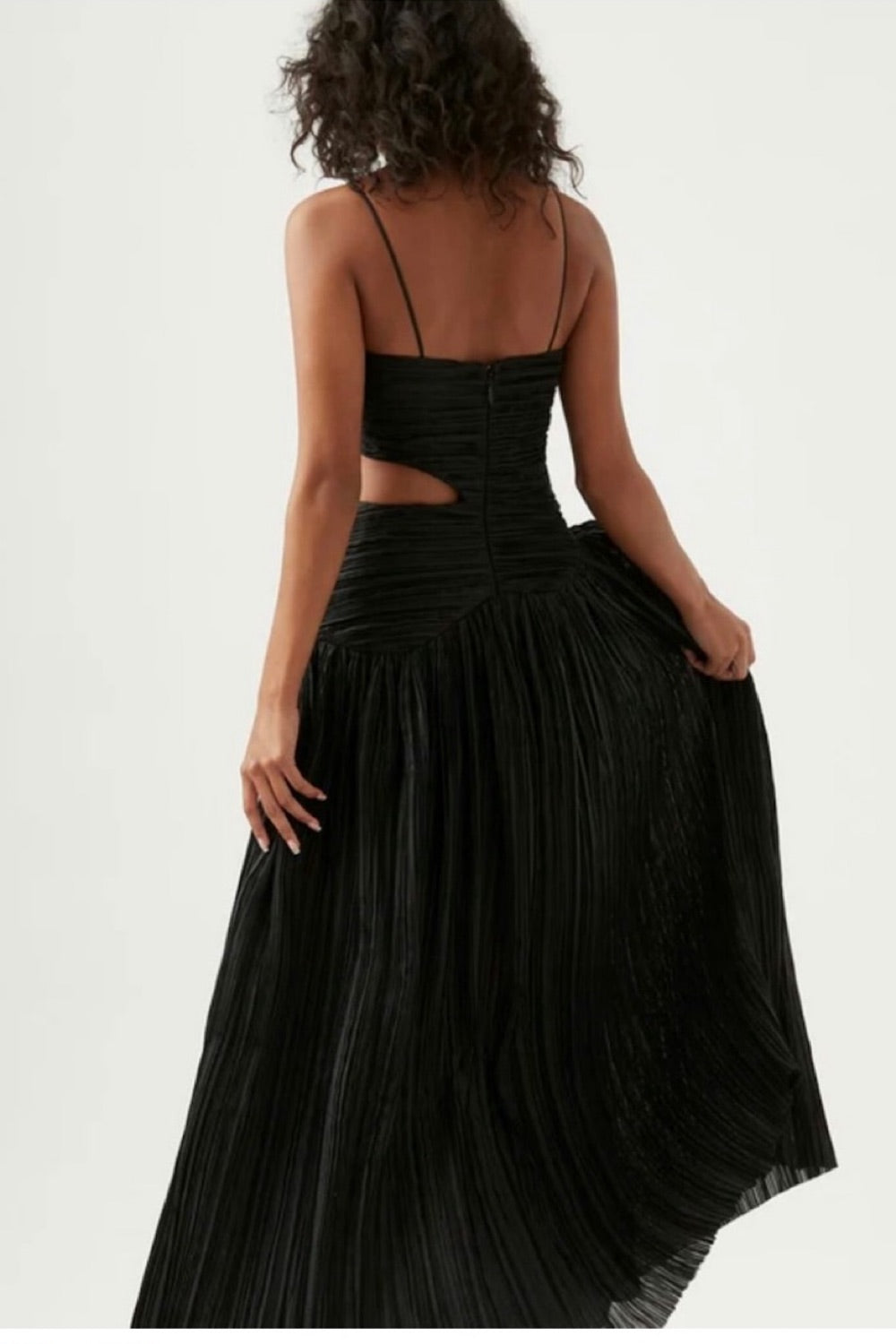 AJE black wave maxi dress with cutout