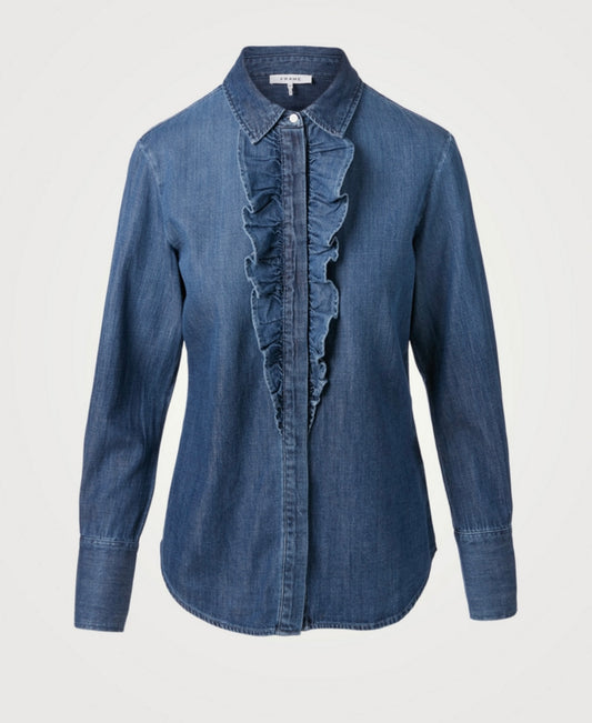 FRAME
Denim Ruffle Tux Shirt