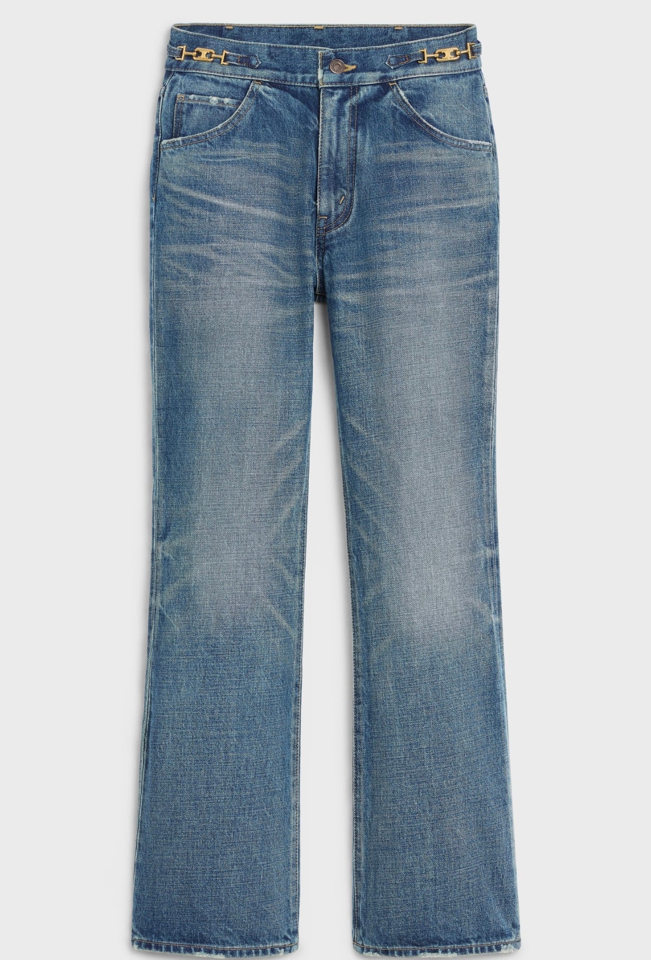 CELINE - DYLAN FLARED JEANS WITH SIGNATURE IN UNION WASH DENIM
UNION WASH