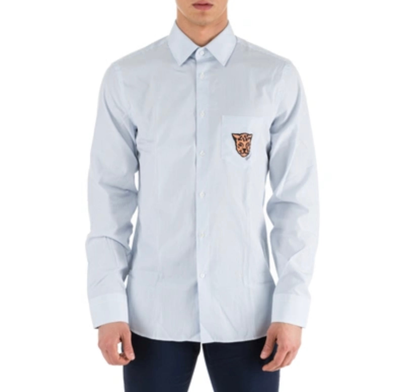 Gucci Leopard Chest Striped Shirt