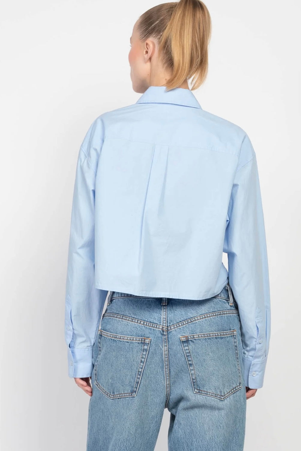 T BY ALEXANDER WANG
BUTTON CROP SHIRT