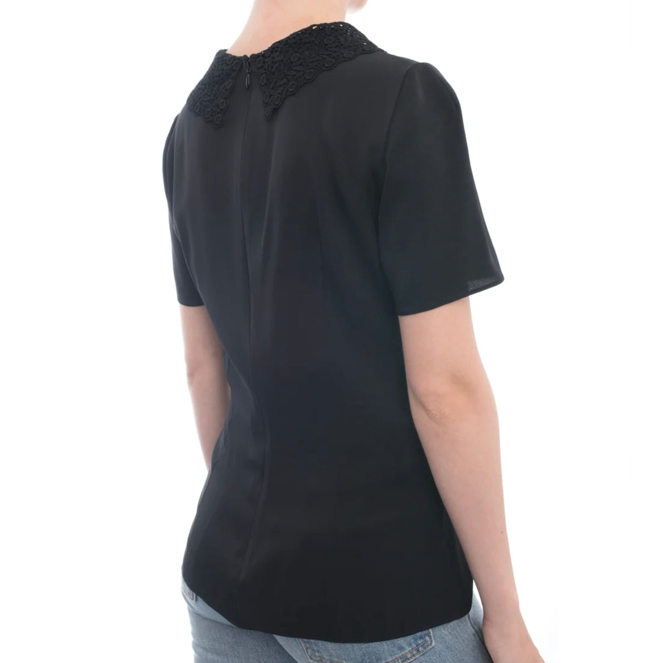 Dolce & Gabbana - Lace Collar Short- Sleeve Blouse