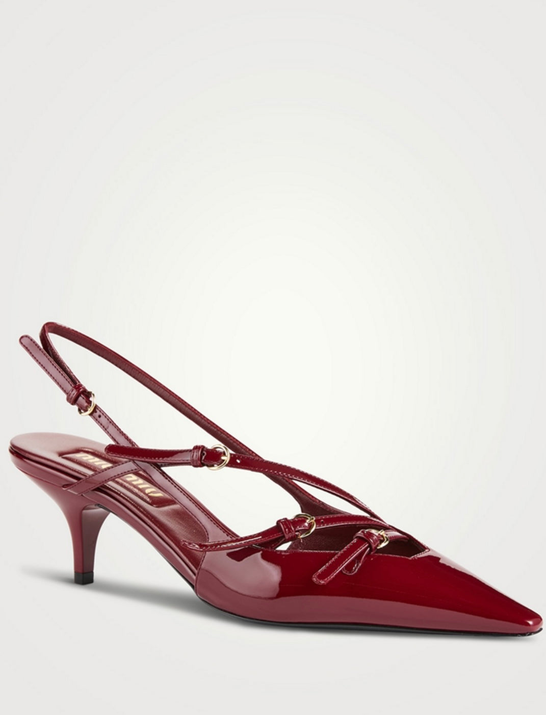 MIU MIU
Patent Leather Slingback Pumps