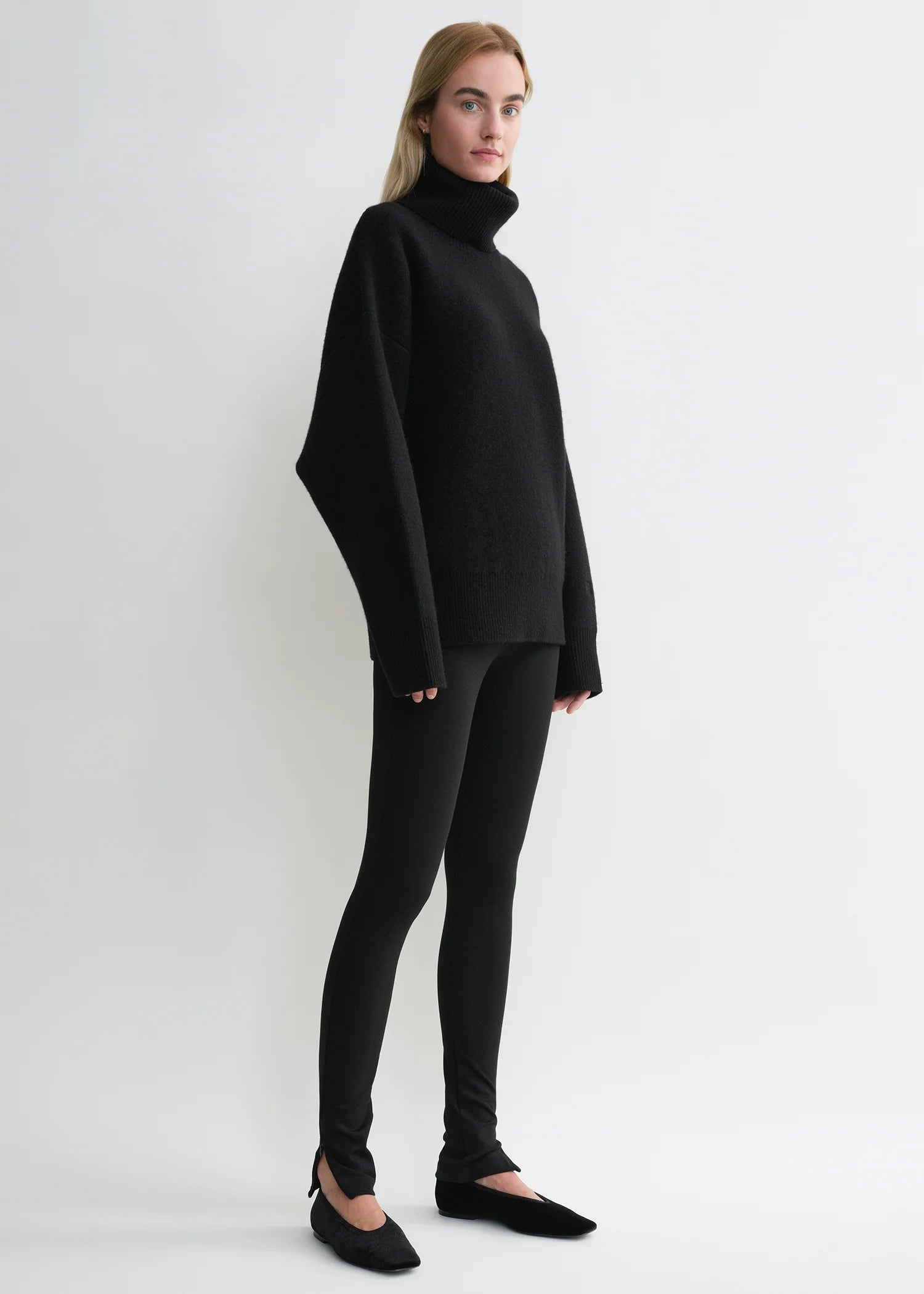 TOTEME black leggings with zips by ankles